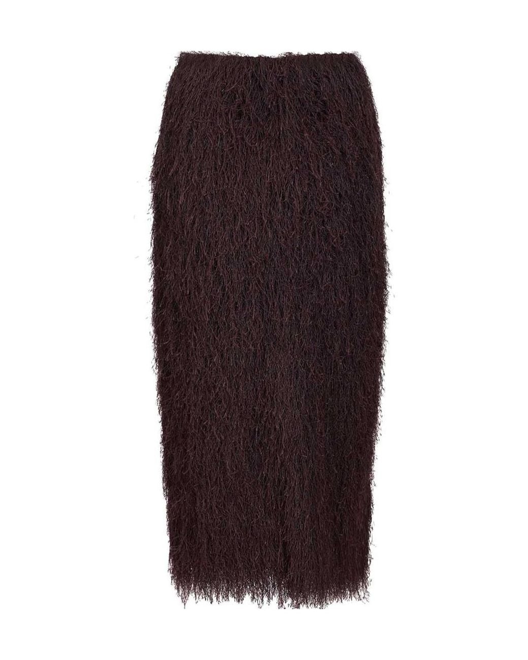 Dries Van Noten Purple Sokna Fringed Skirt