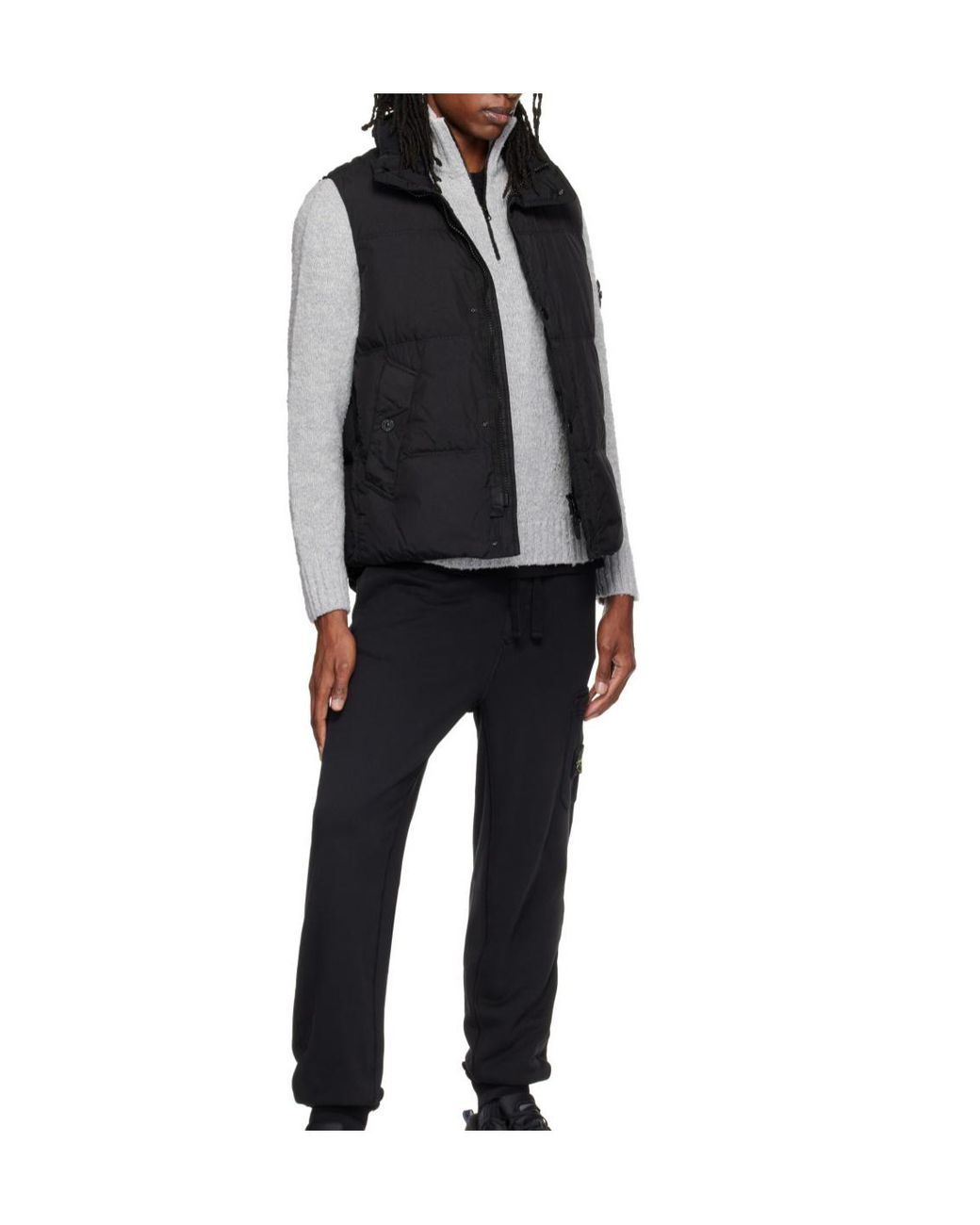 Stone Island Black Quilted Padded Gilet for men