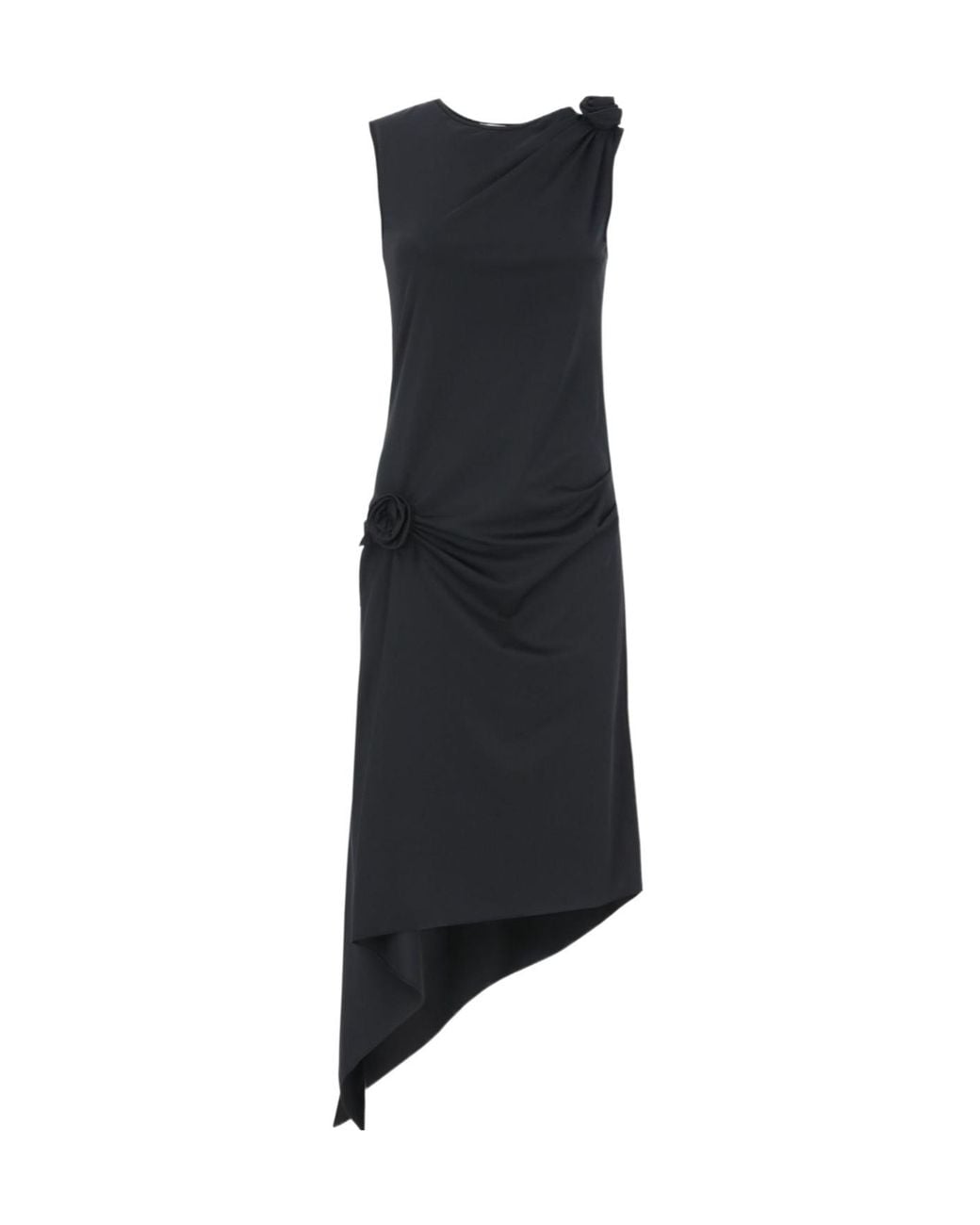 Coperni Blue Draped Rose Detail Dress