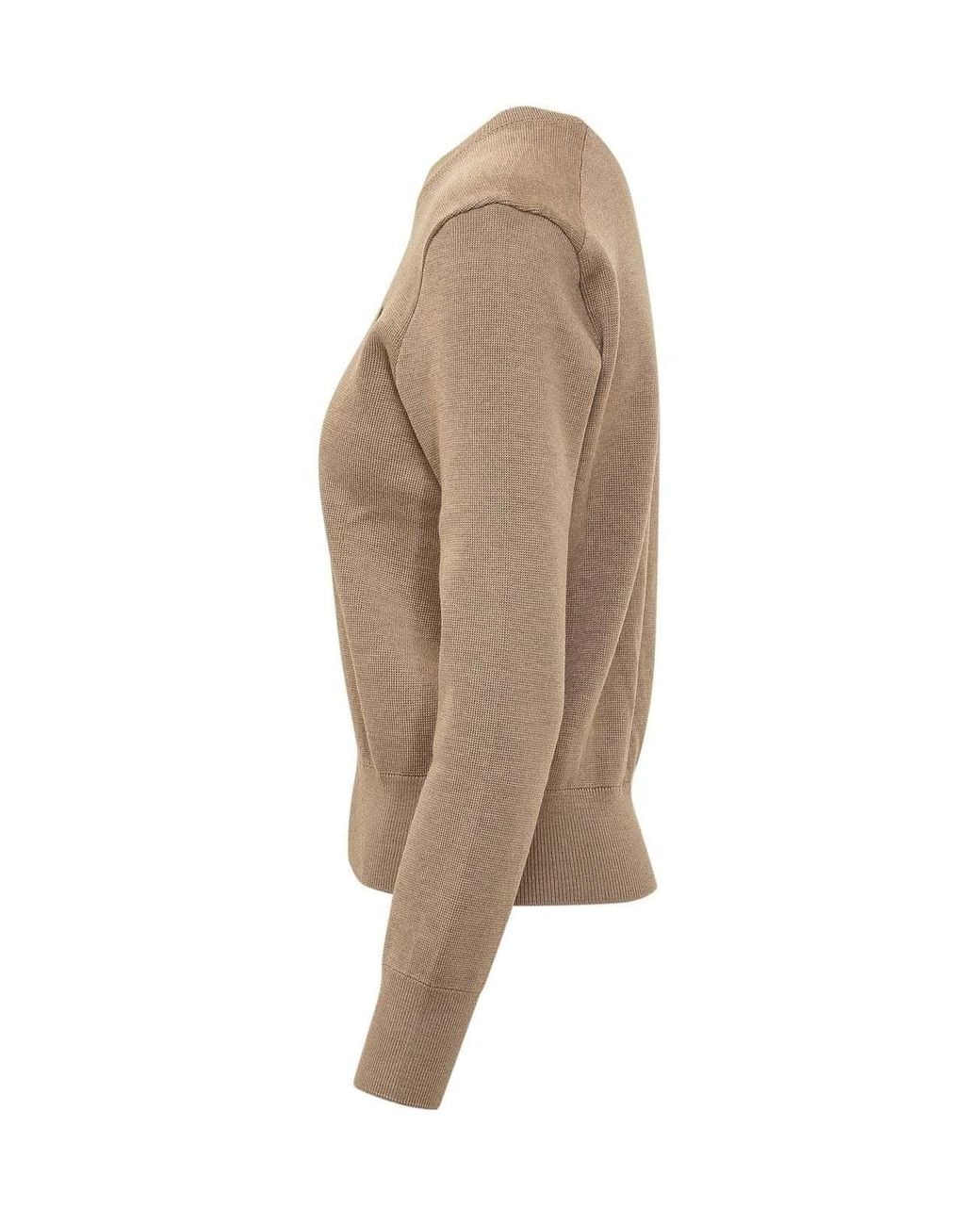 AMI Natural Long-Sleeve Knit Top