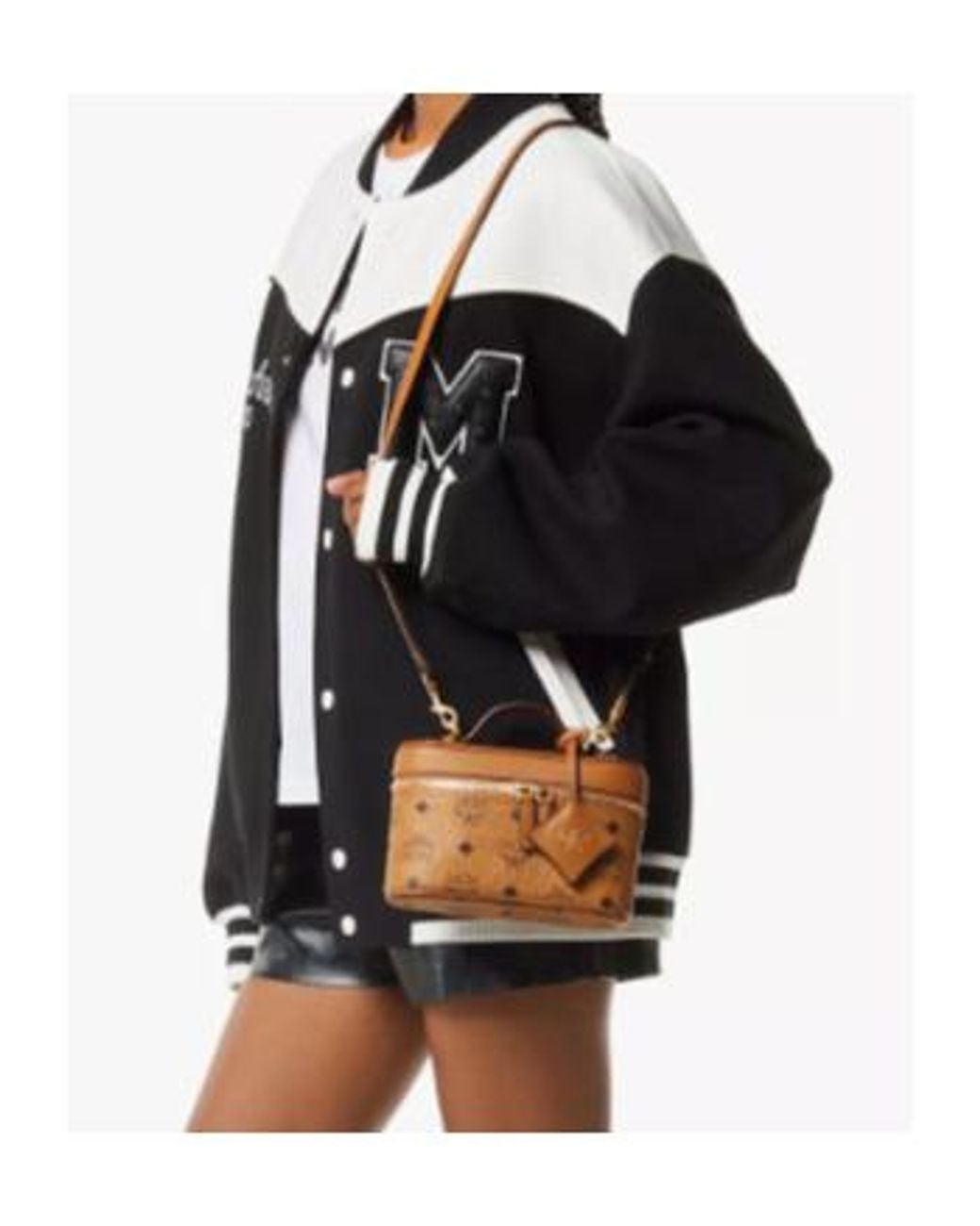 MCM Brown Aren Visetos Vanity Tote Bag