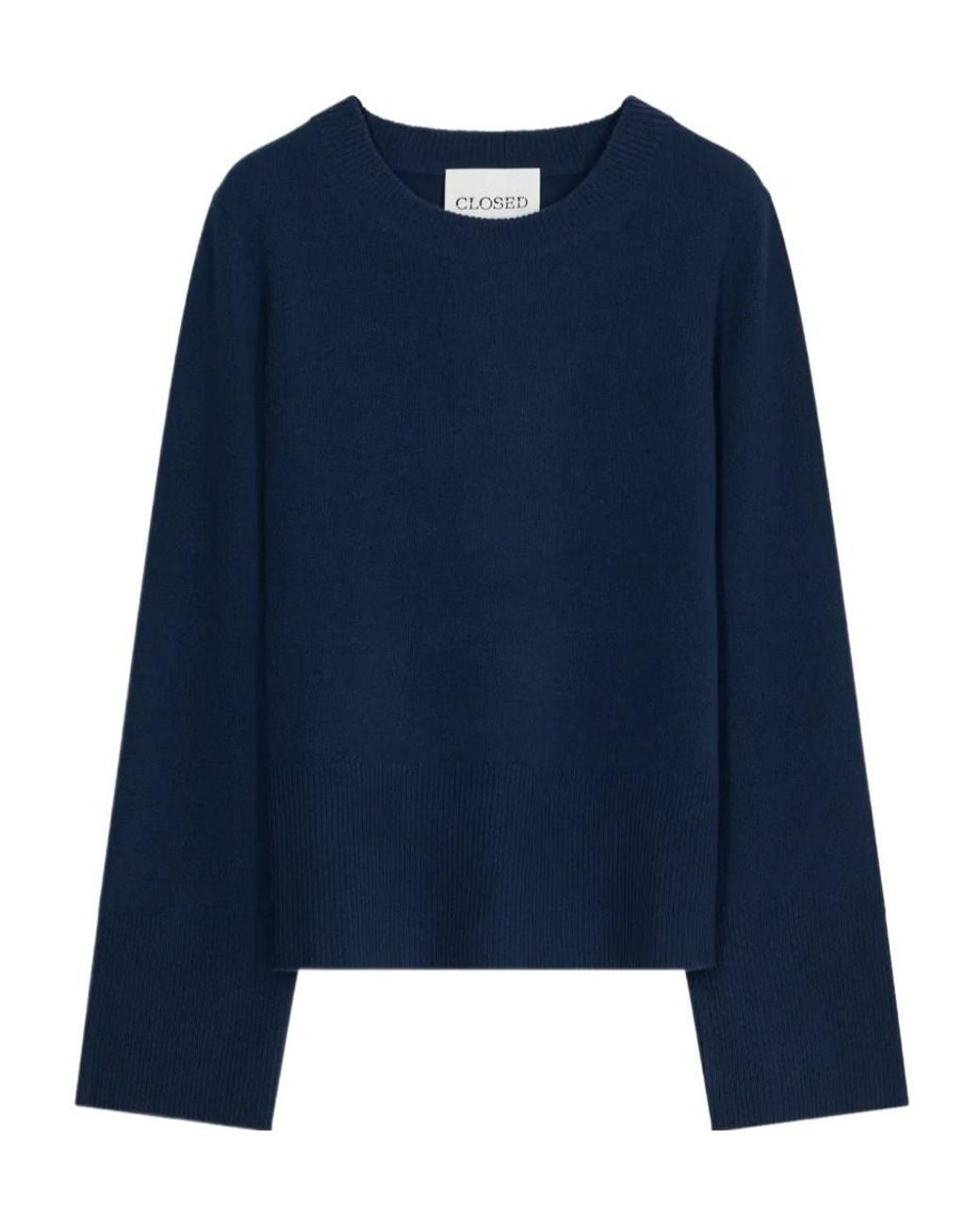 Closed Blue Long-Sleeve Crew-Neck Sweater