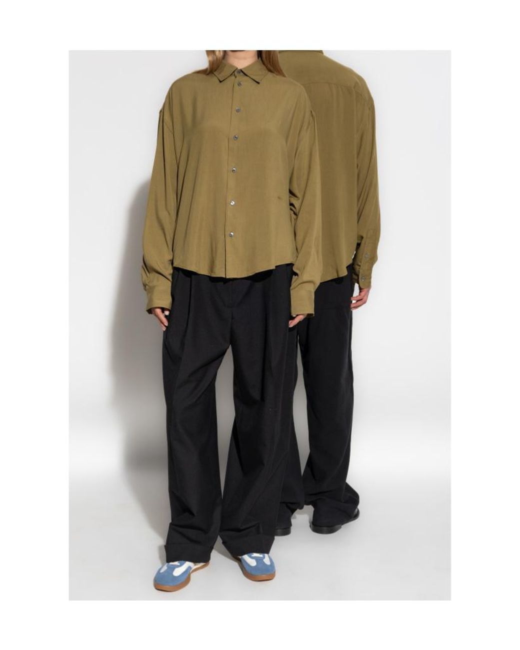AMI Green Long Sleeve Buttoned Shirt for men