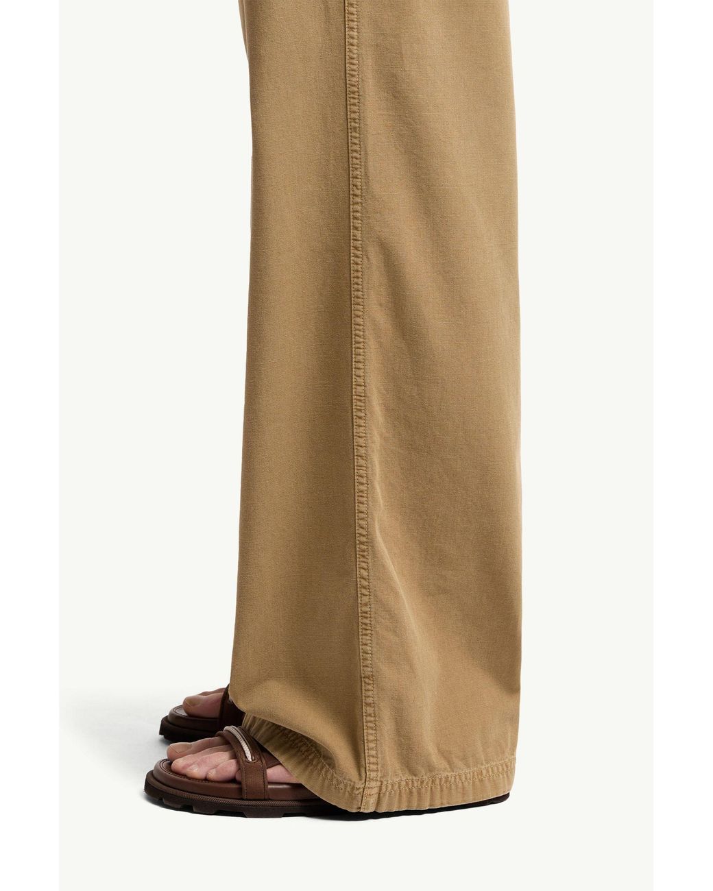 Moncler Natural Cotton Wide Leg Pants