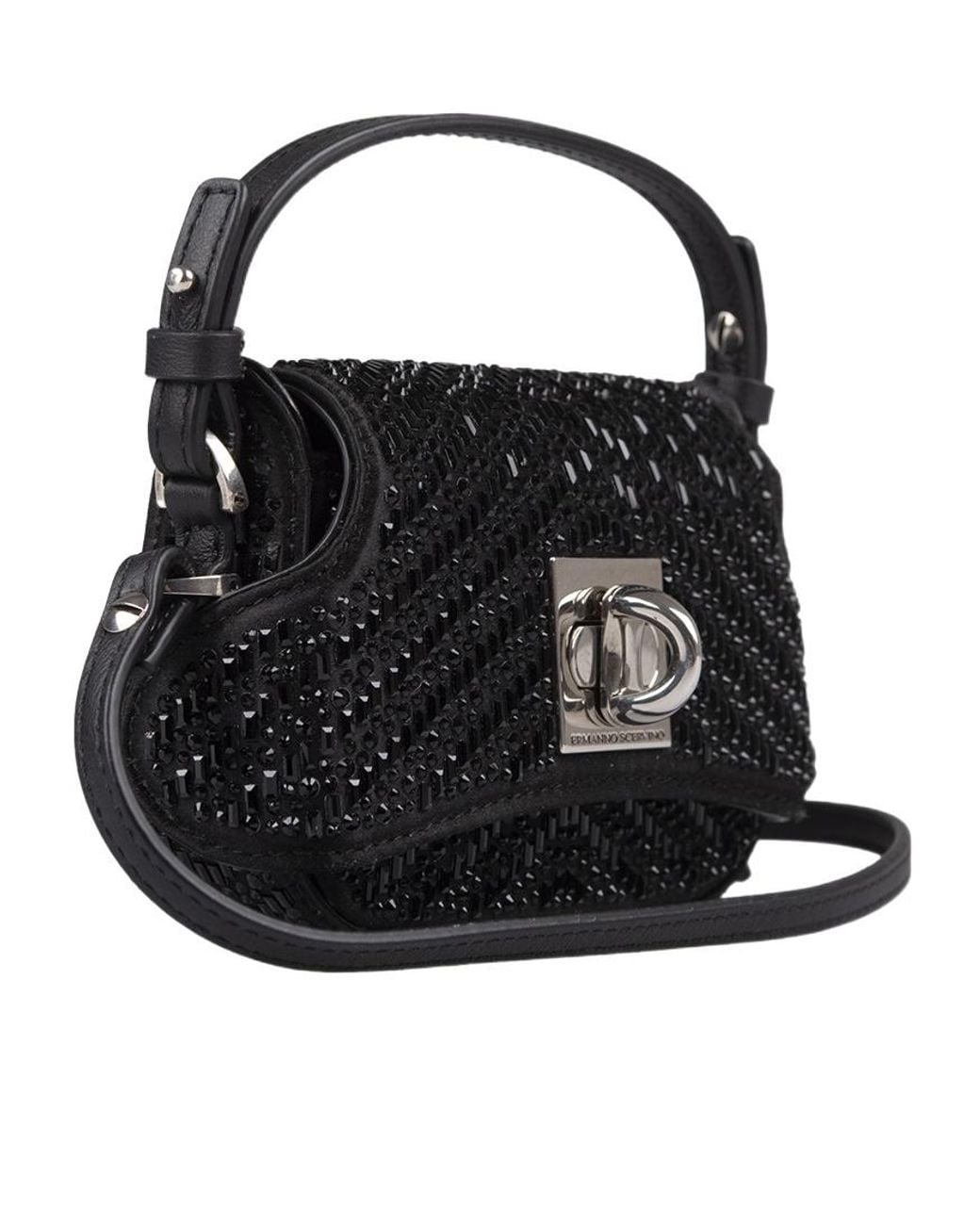 Ermanno Scervino White Crystal Mini Shoulder Bag
