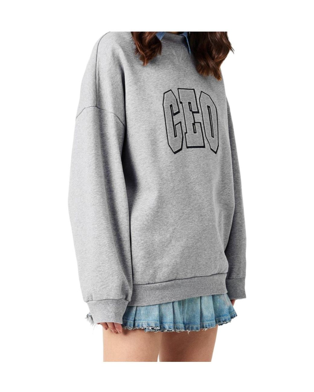 Balenciaga Gray Crew Neck Long-Sleeve Sweatshirt