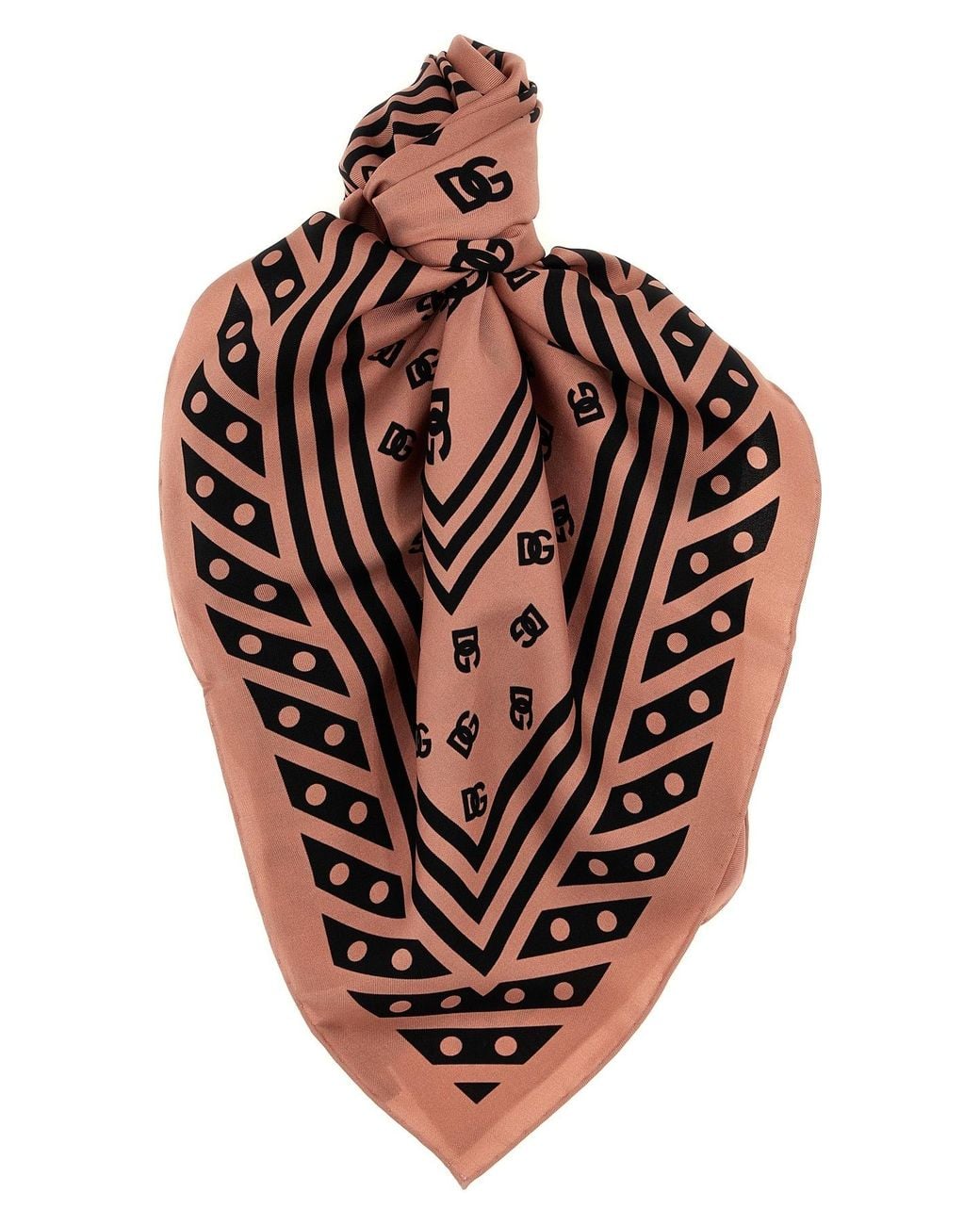 Dolce & Gabbana Red Logo Silk Scarf