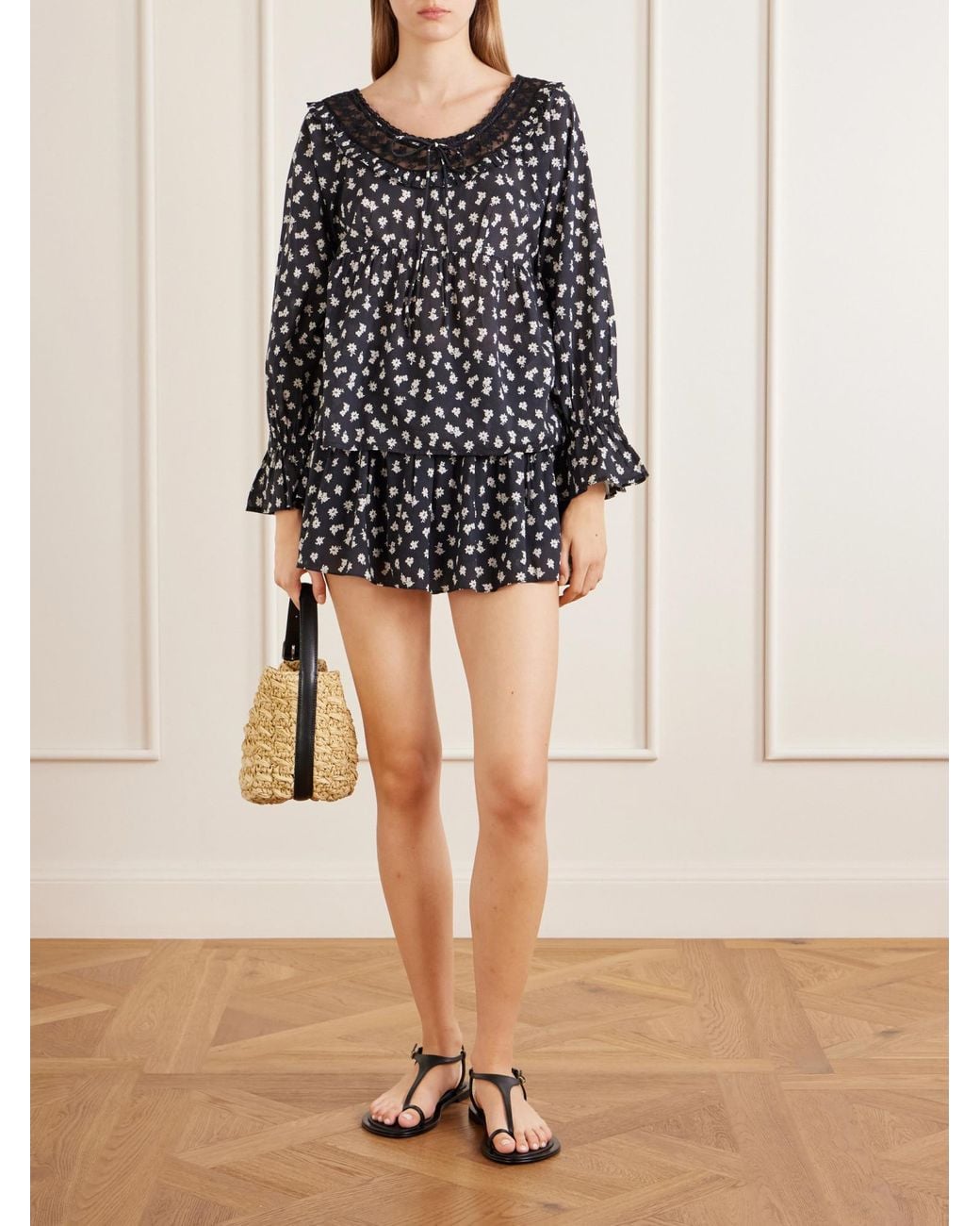 Posse Black Cotton-Voile Blouse