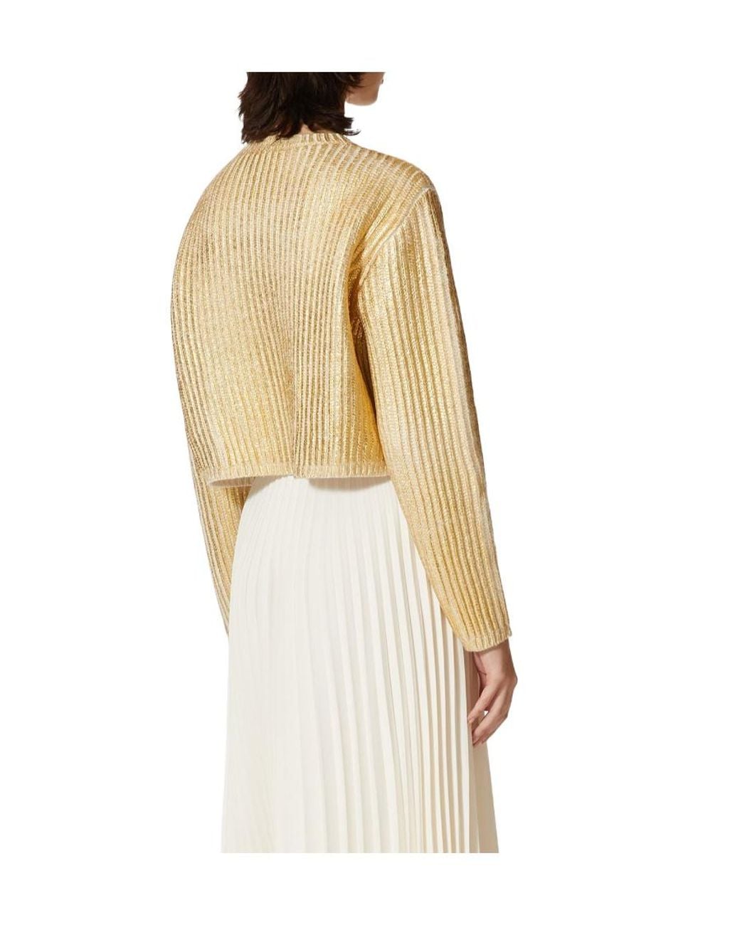 Valentino Natural Long-Sleeved Round-Neck Knitted Pullover