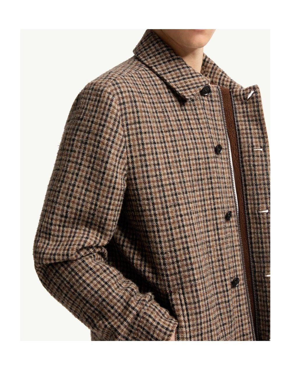 Moncler Brown Norfol Wool Blend Down Shirt Jacket for men