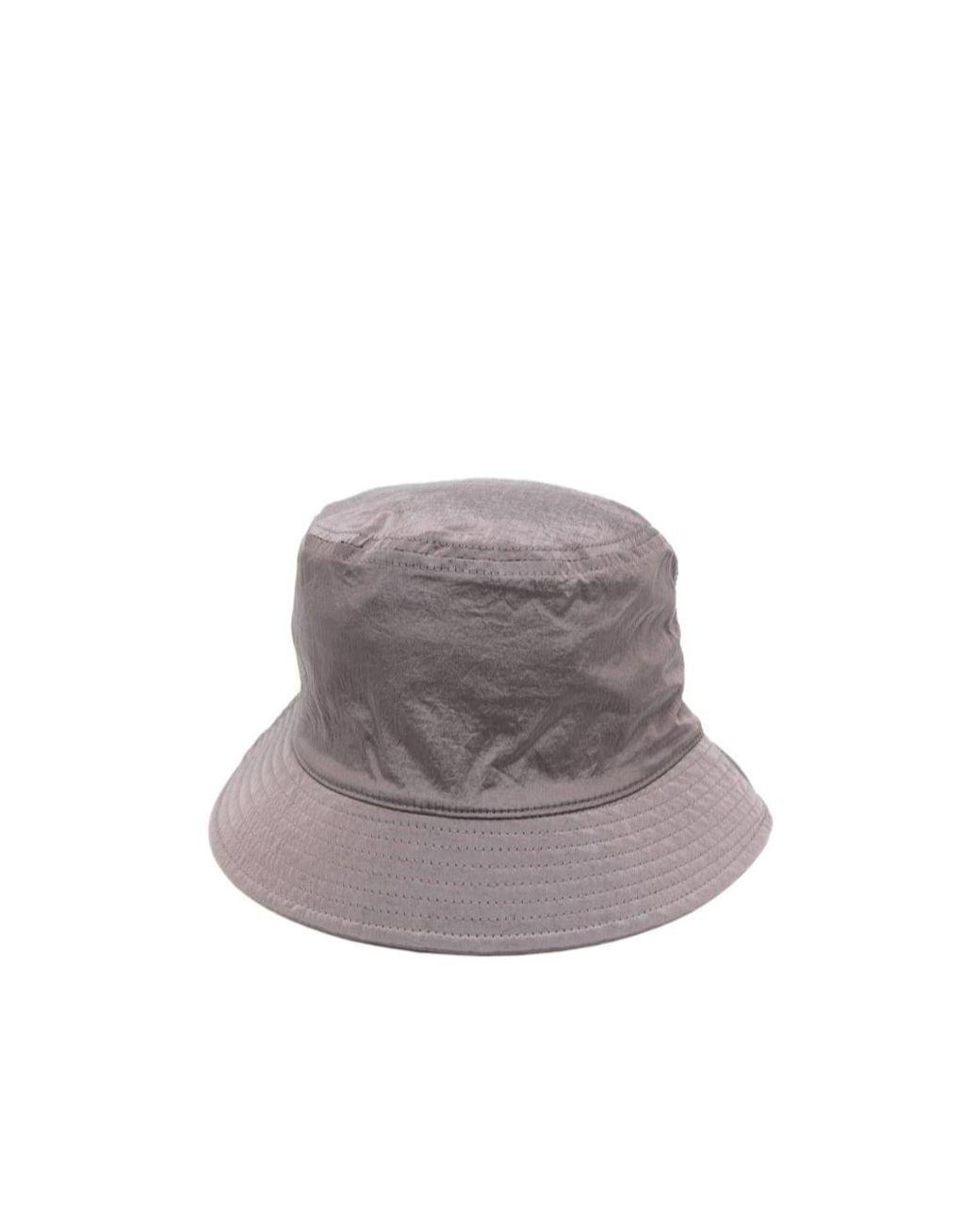 Stone Island Gray Logo-Patch Bucket Hat for men