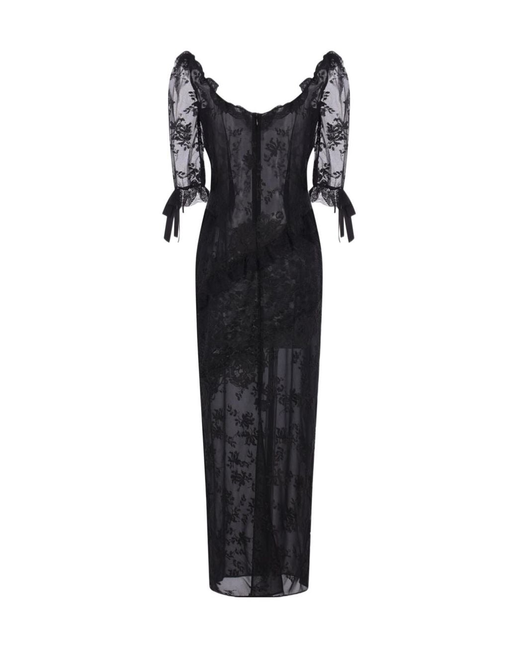 Alessandra Rich Black Long-Sleeved Dress