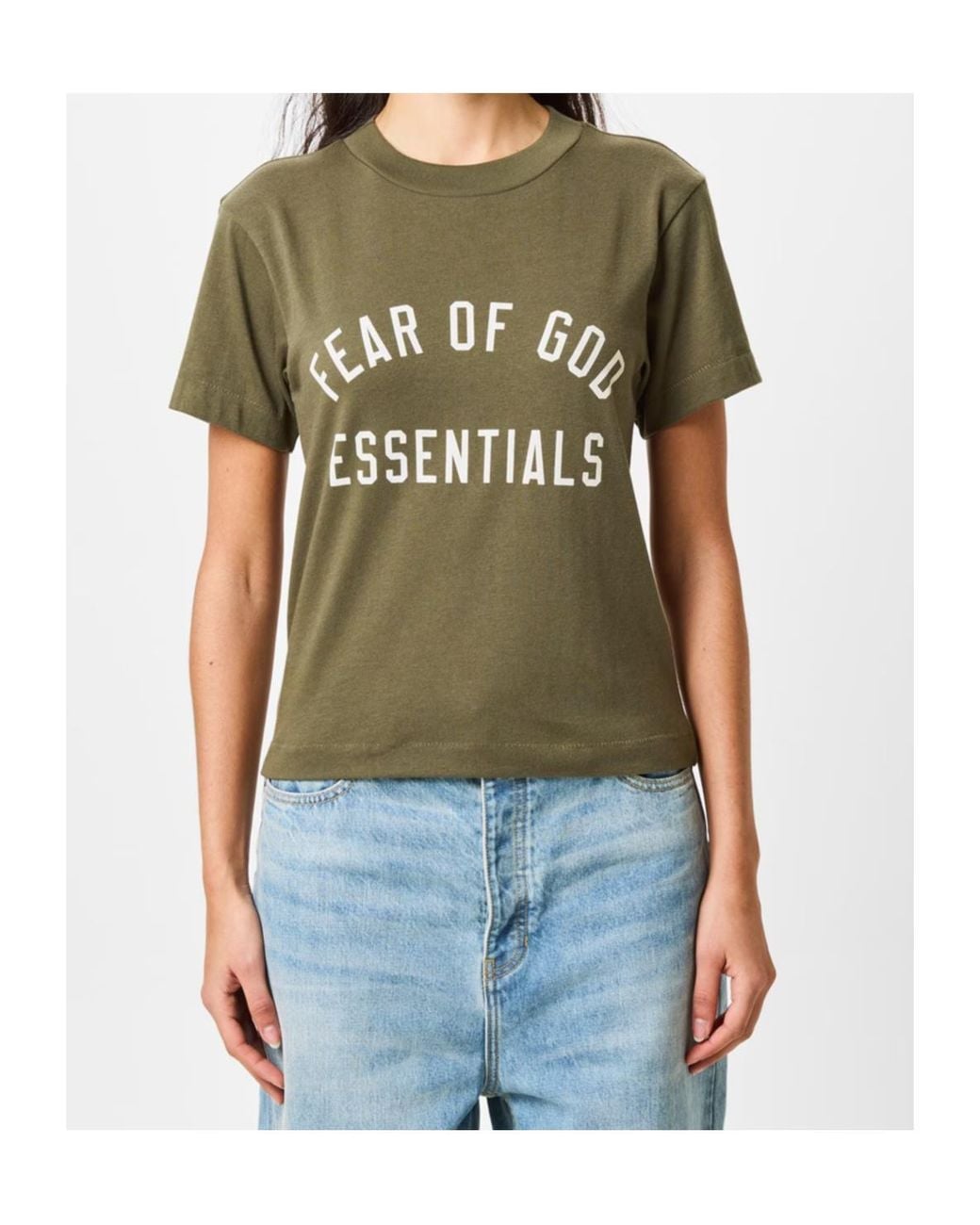 Fear Of God Green Logo Print T-Shirt