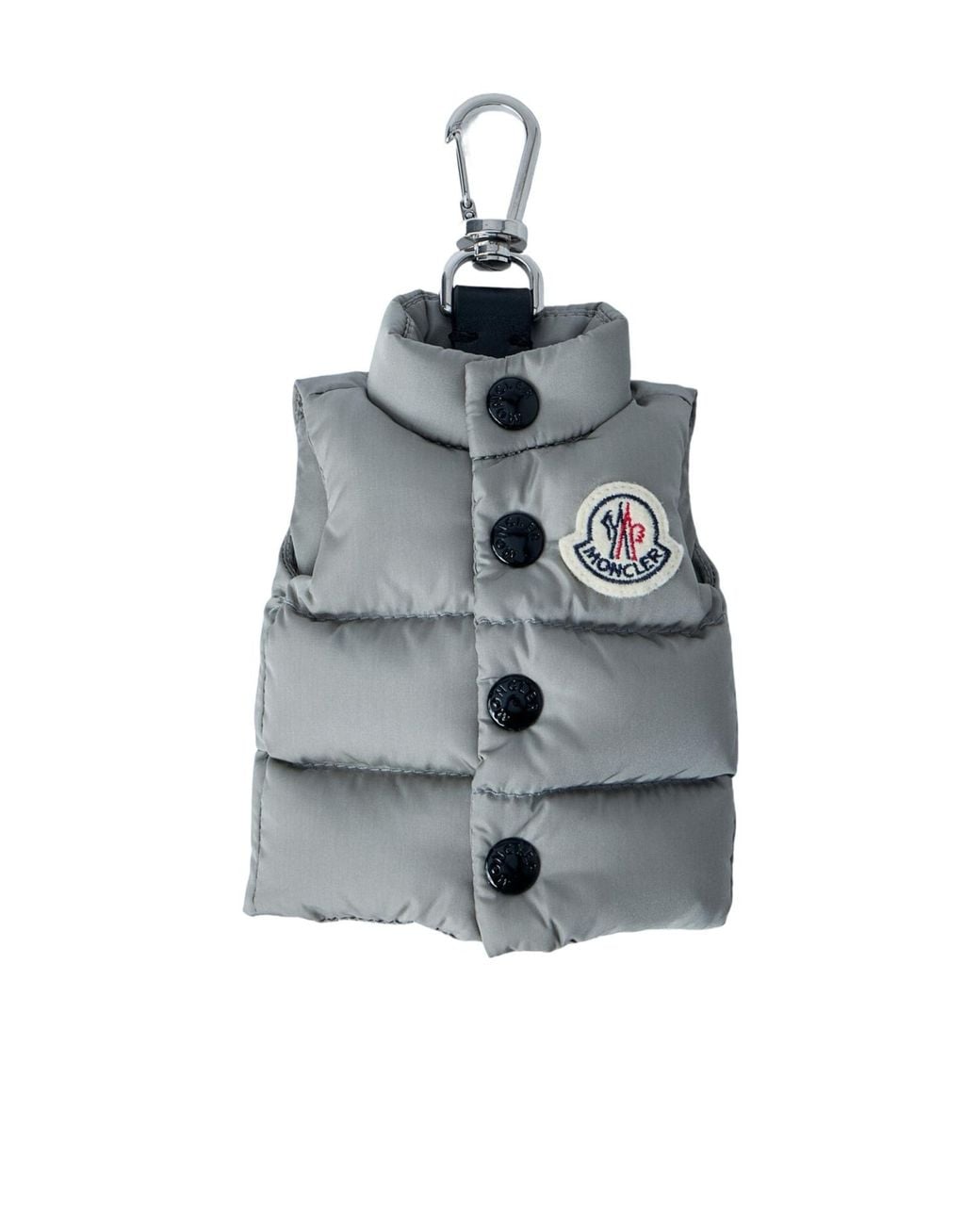 Moncler Gray Gilet-Shaped Key Ring for men