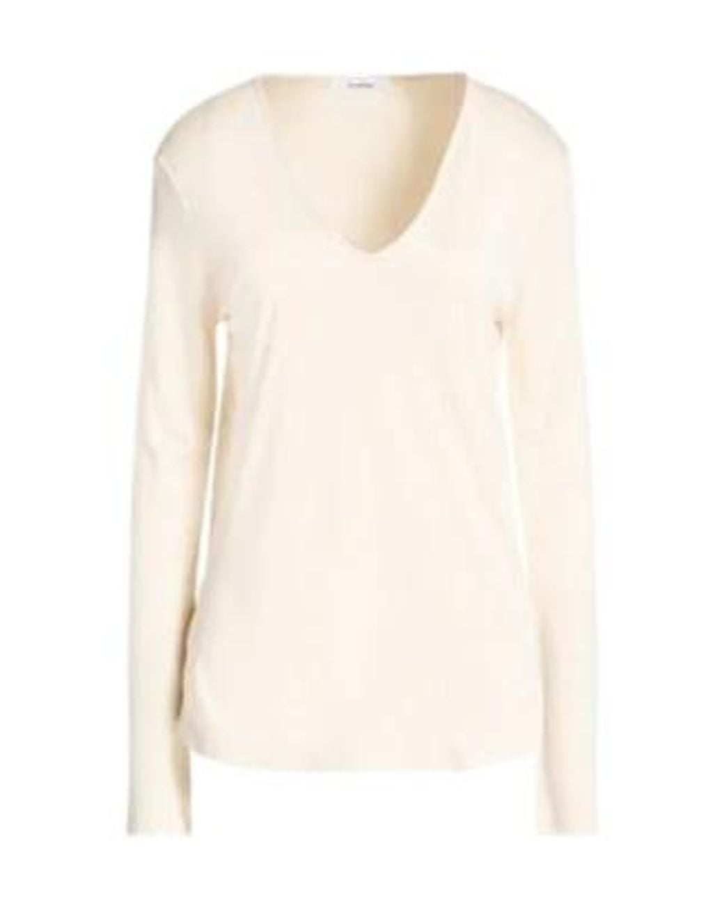 Max Mara Natural V-Neck Long-Sleeve Knit Top