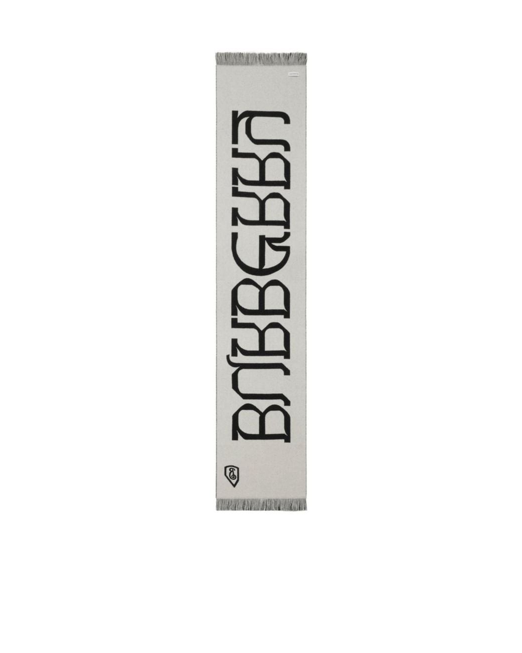 Burberry Black Logo Jacquard Frayed-Edge Scarf for men
