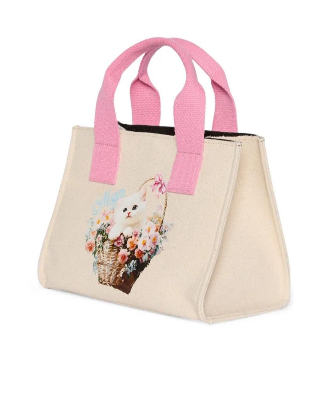 MSGM Pink Small Printed Tote Bag