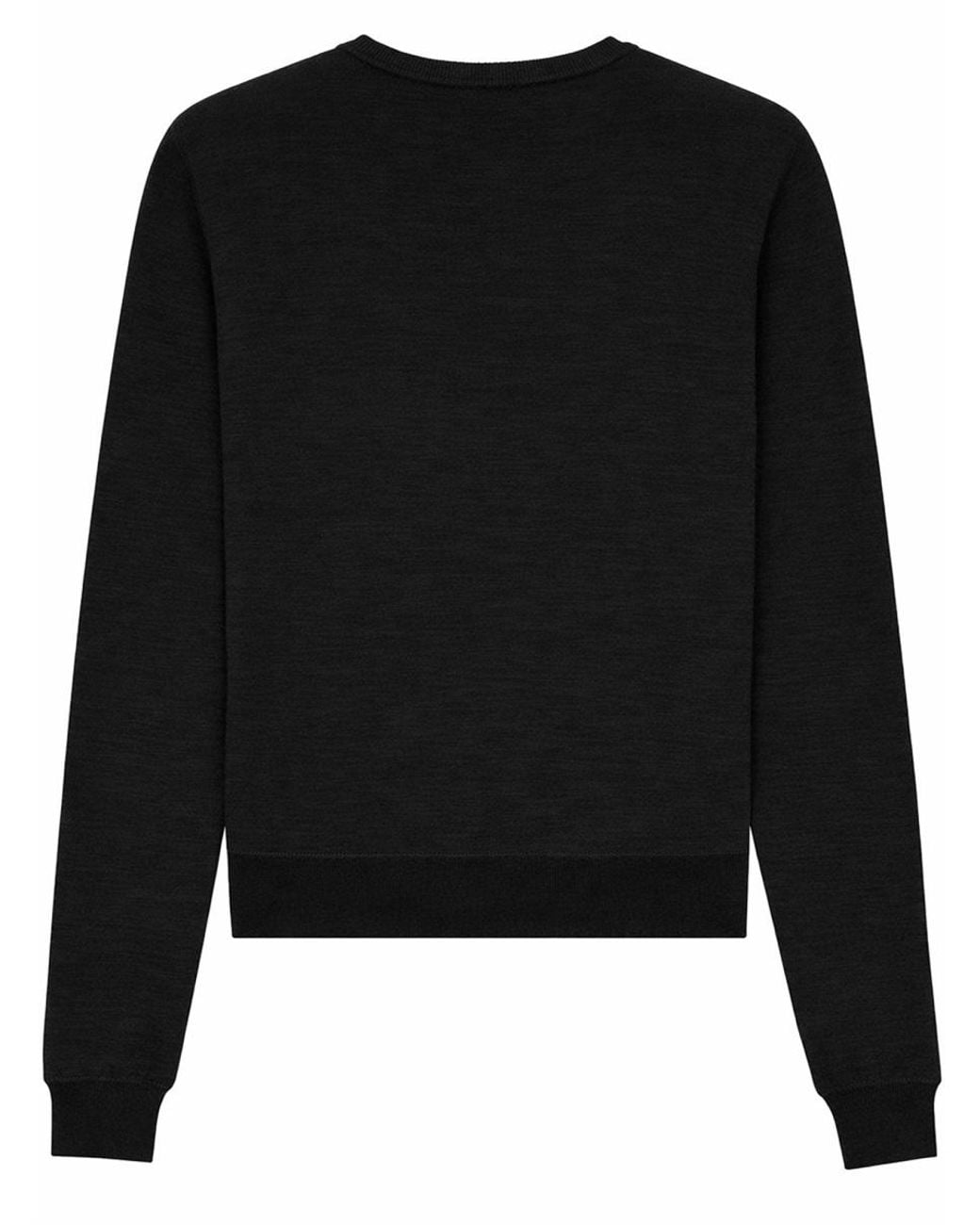 Saint Laurent Black Cassandre Crewneck Jumper