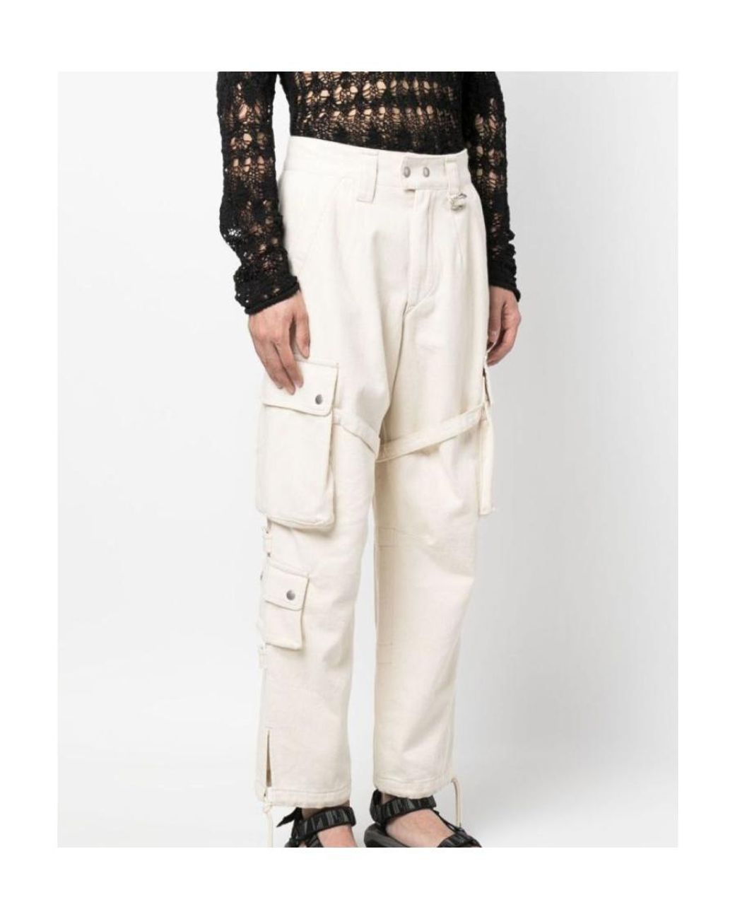 Isabel Marant White Eusebio Cotton Cargo Pants for men