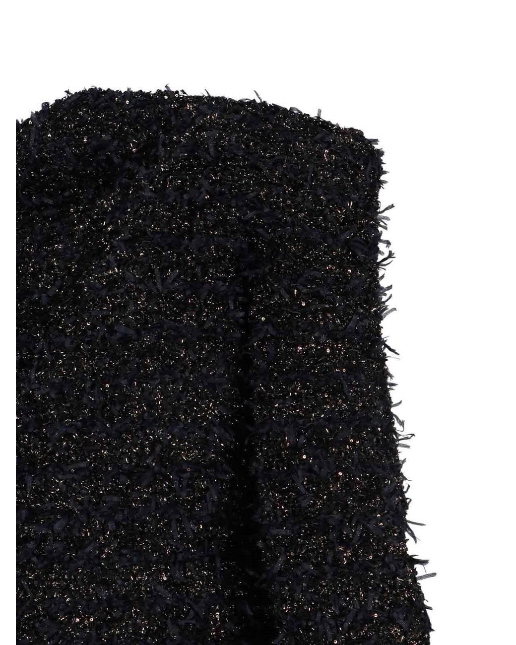 Balmain Black Tweed Buttoned Jacket