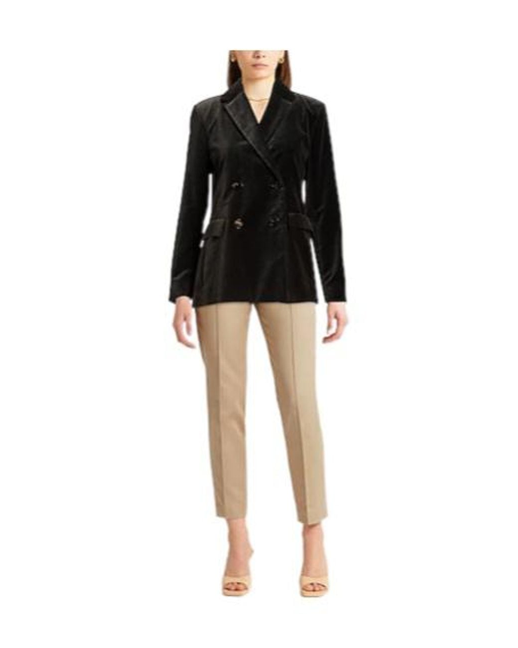 Max Mara Black Double-Breasted Corduroy Blazer