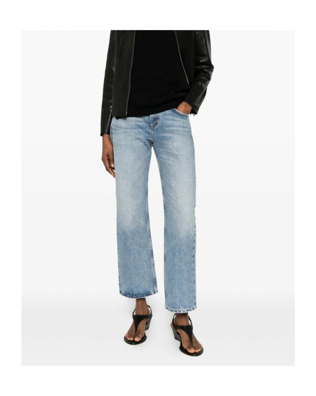 Citizens of Humanity Blue Faye Faded Straight-Leg Jeans