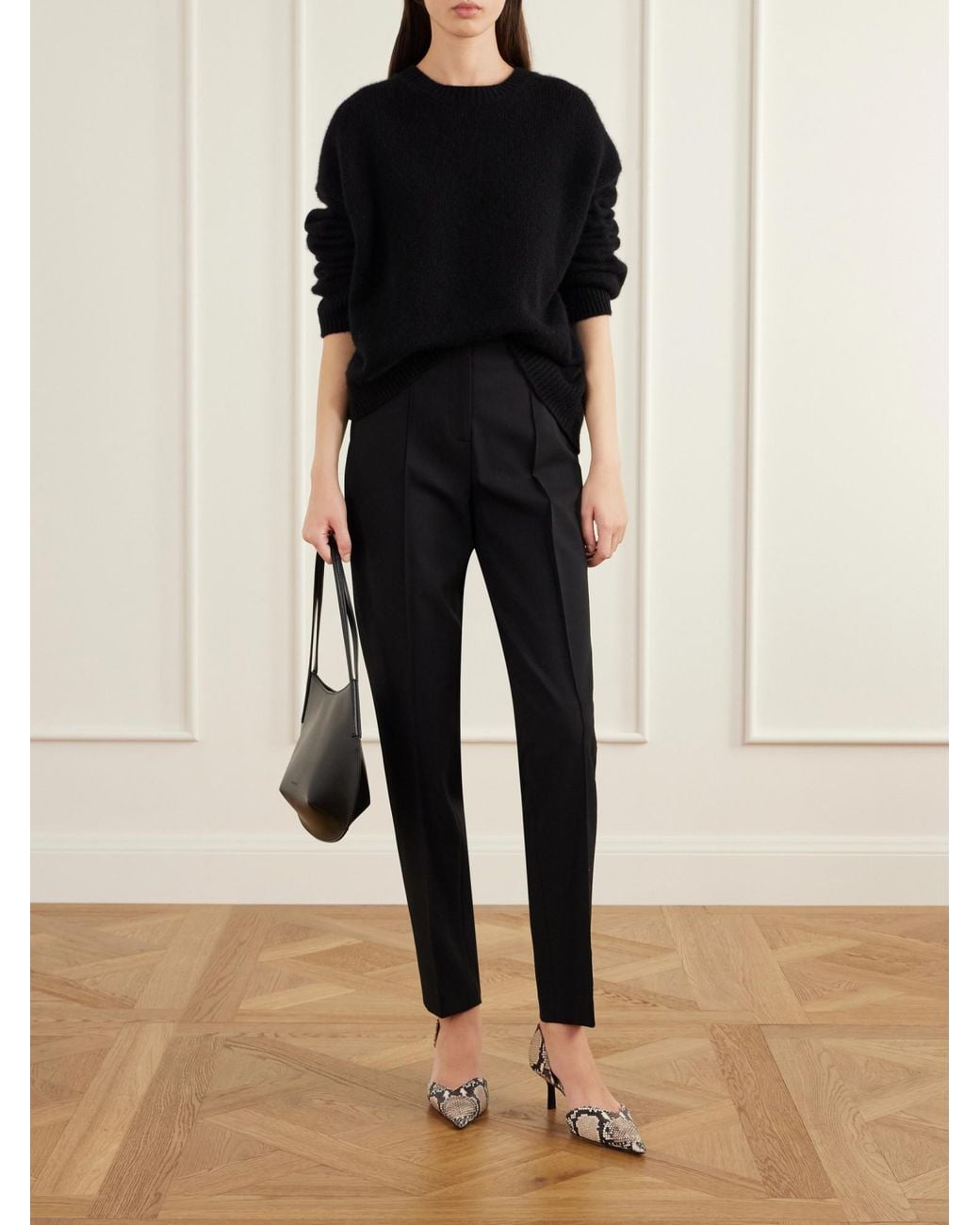 Loulou de Saison Black Malka Lds Seam-Detail Trousers