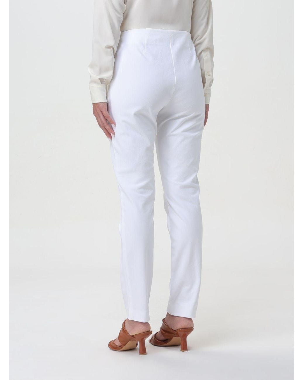Polo Ralph Lauren White Lauren Ralph Lauren Straight-Leg Slim-Cut Trousers