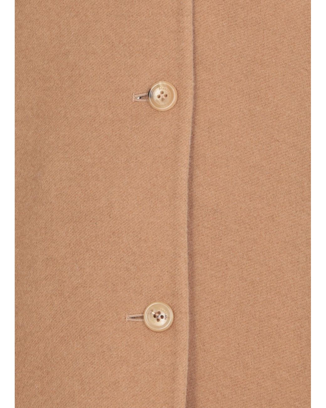 Max Mara Brown Collared Button-Up Coat