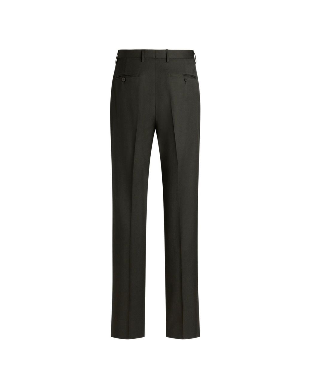 Etro Black Cool Wool Trousers With Crease Detail for men