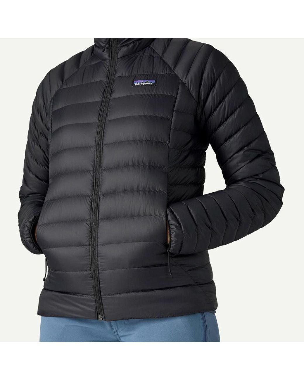 Patagonia Black Down Sweater Quilted High Collar Jacket