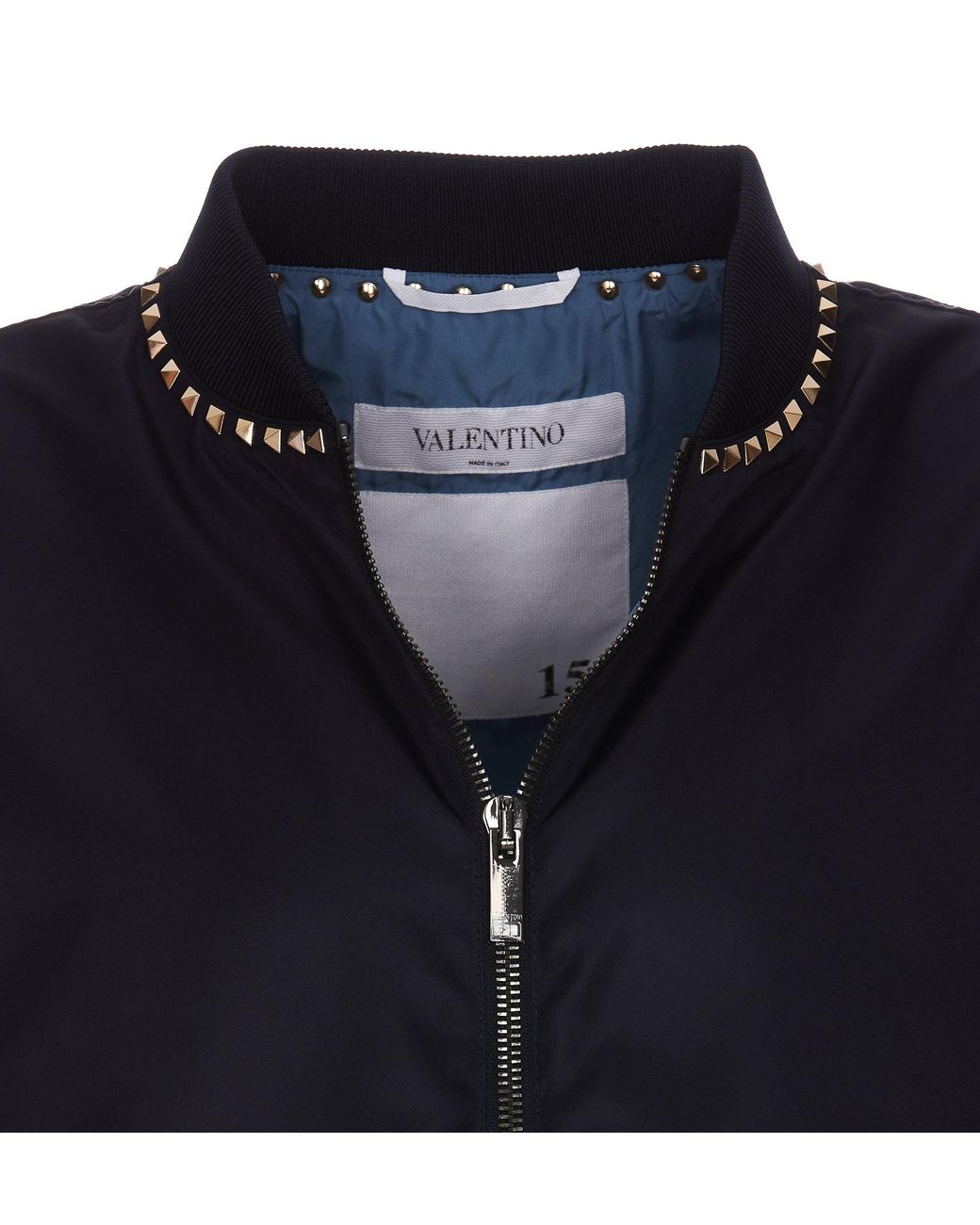 Valentino Blue Zip-Up Long-Sleeved Bomber Jacket for men
