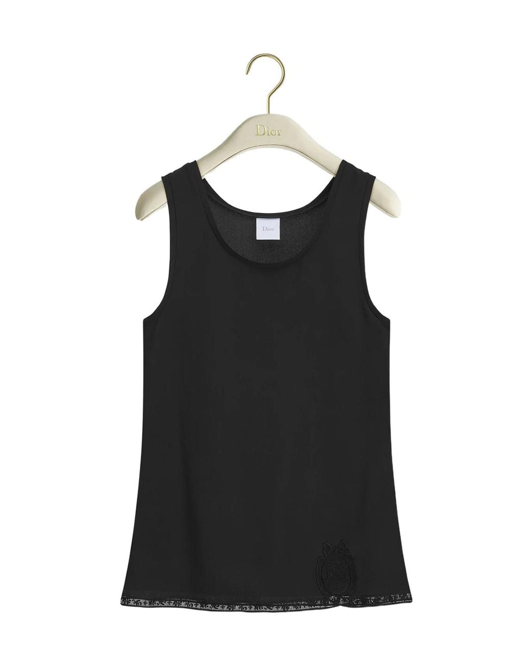 Dior Black Médaillon Embroidered Tank Top