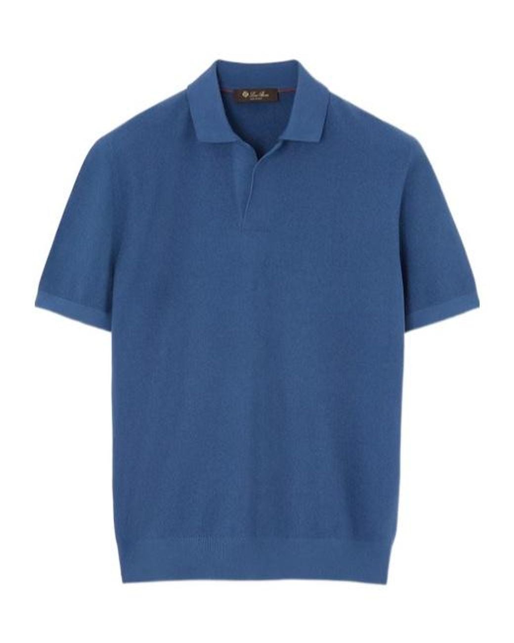 Loro Piana Blue Buttonless Polo Shirt for men