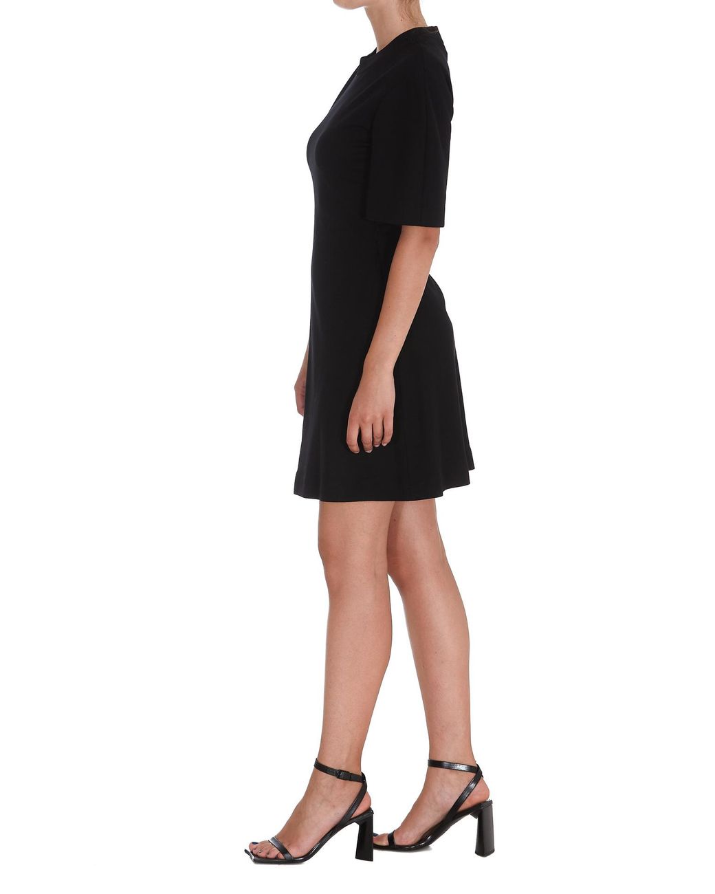 McQueen Black Logo Print Mini Dress