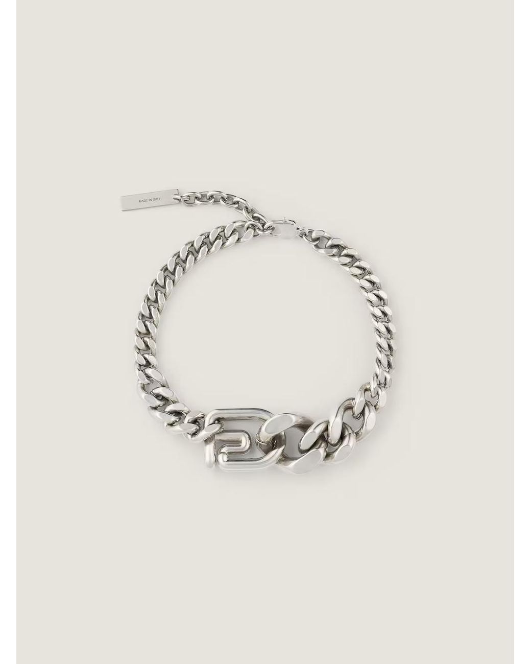 Givenchy Metallic Logo Plaque Chained Bracelet for men