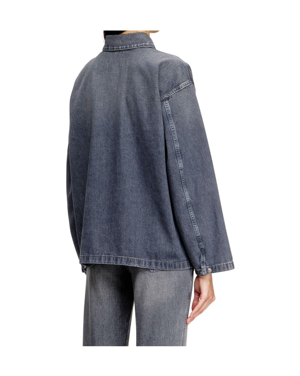 DIESEL Blue De-Priss Henley Denim Top