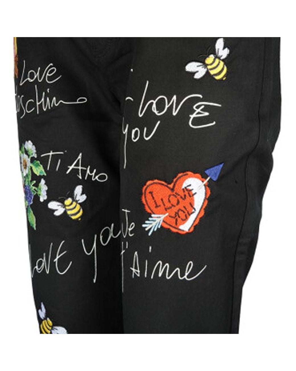 Moschino Black Printed Pattern Jeans