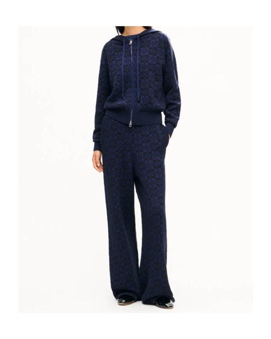KENZO Blue 'Gram' Knitted Zip-Up Cardigan