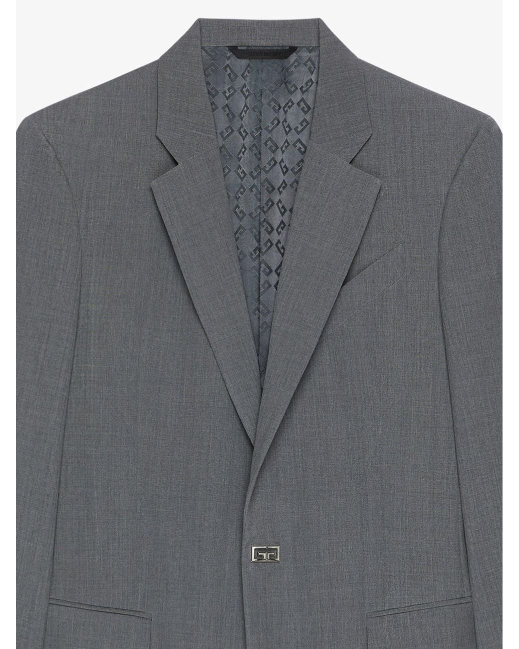 Givenchy Gray 2G Clip Slim-Fit Jacket for men