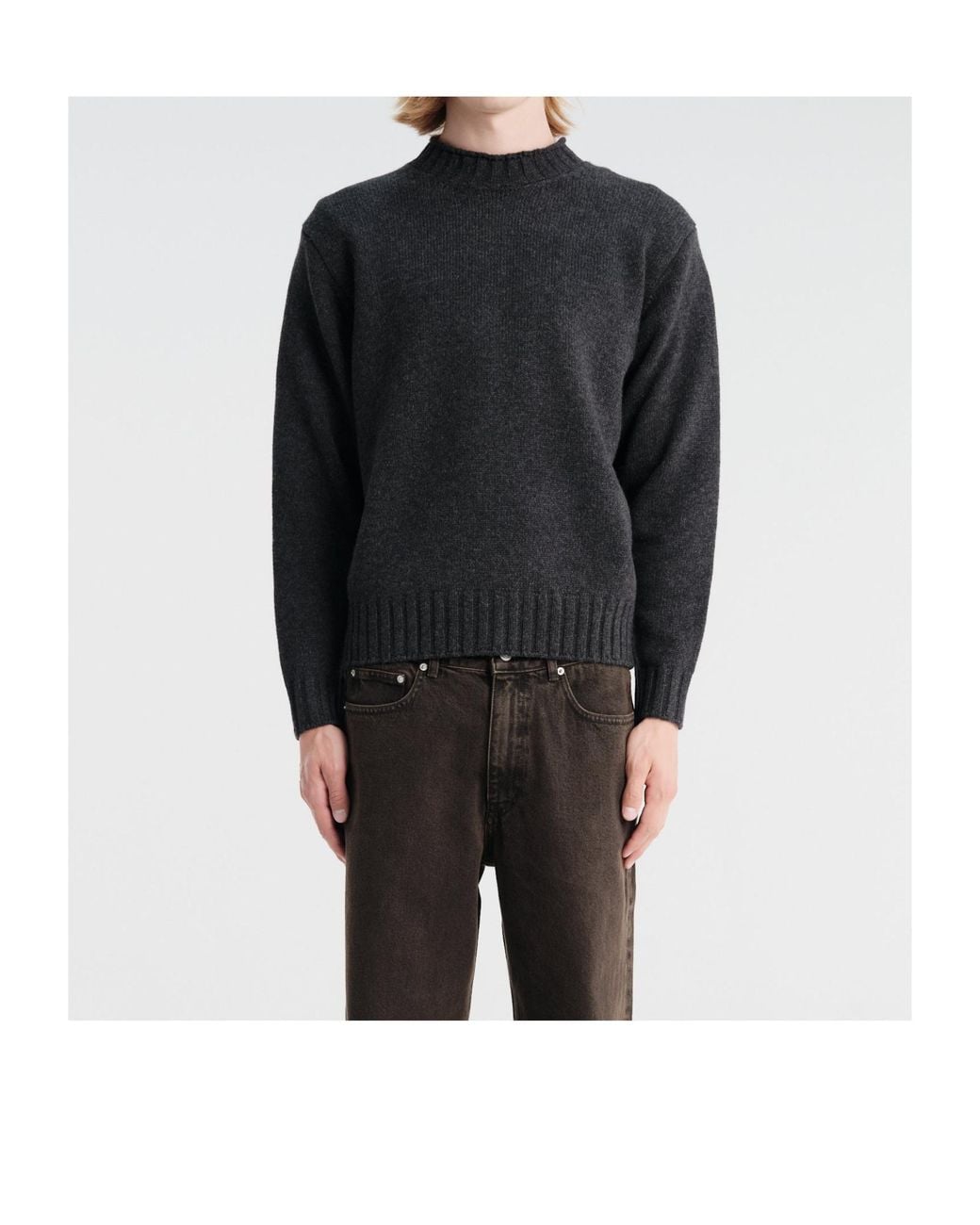 DUNST Blue Long-Sleeve Crew-Neck Knit Top for men