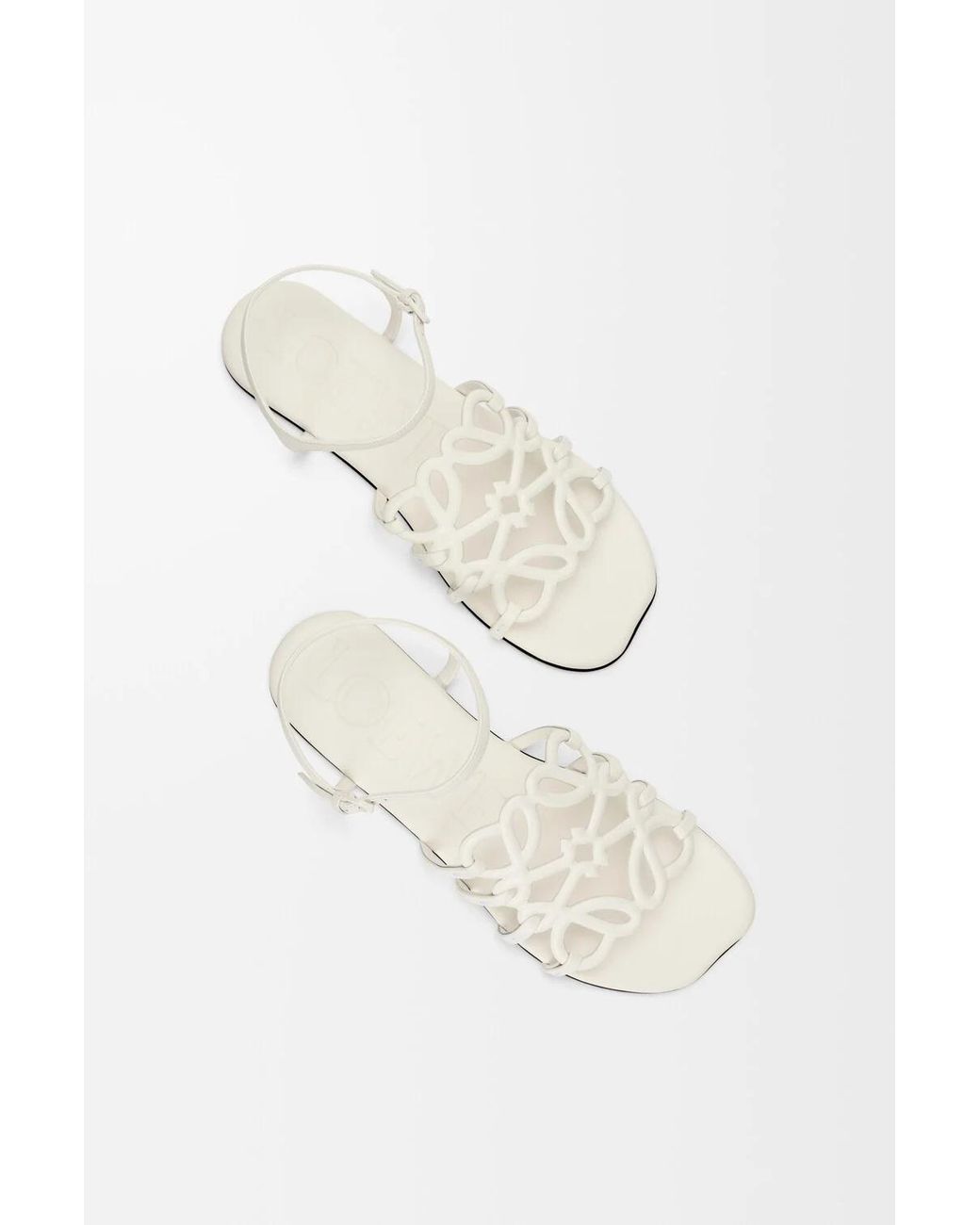 Loewe White Petal Anagram Sandal