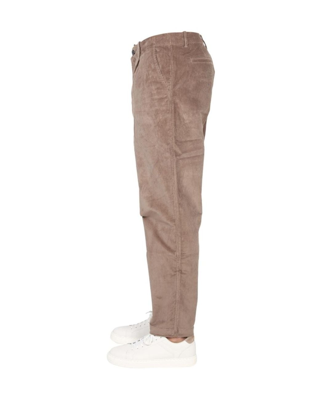Paul Smith Gray Ps Paul Smith Logo Patch Velvet Pants for men