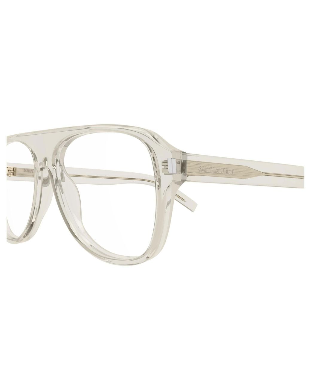 Saint Laurent White Full-Rimmed Plano Lenses for men