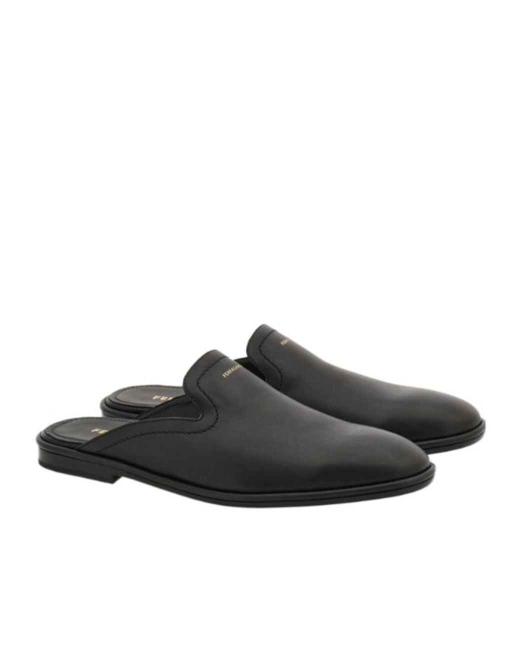 Ferragamo Black Logo Slippers for men