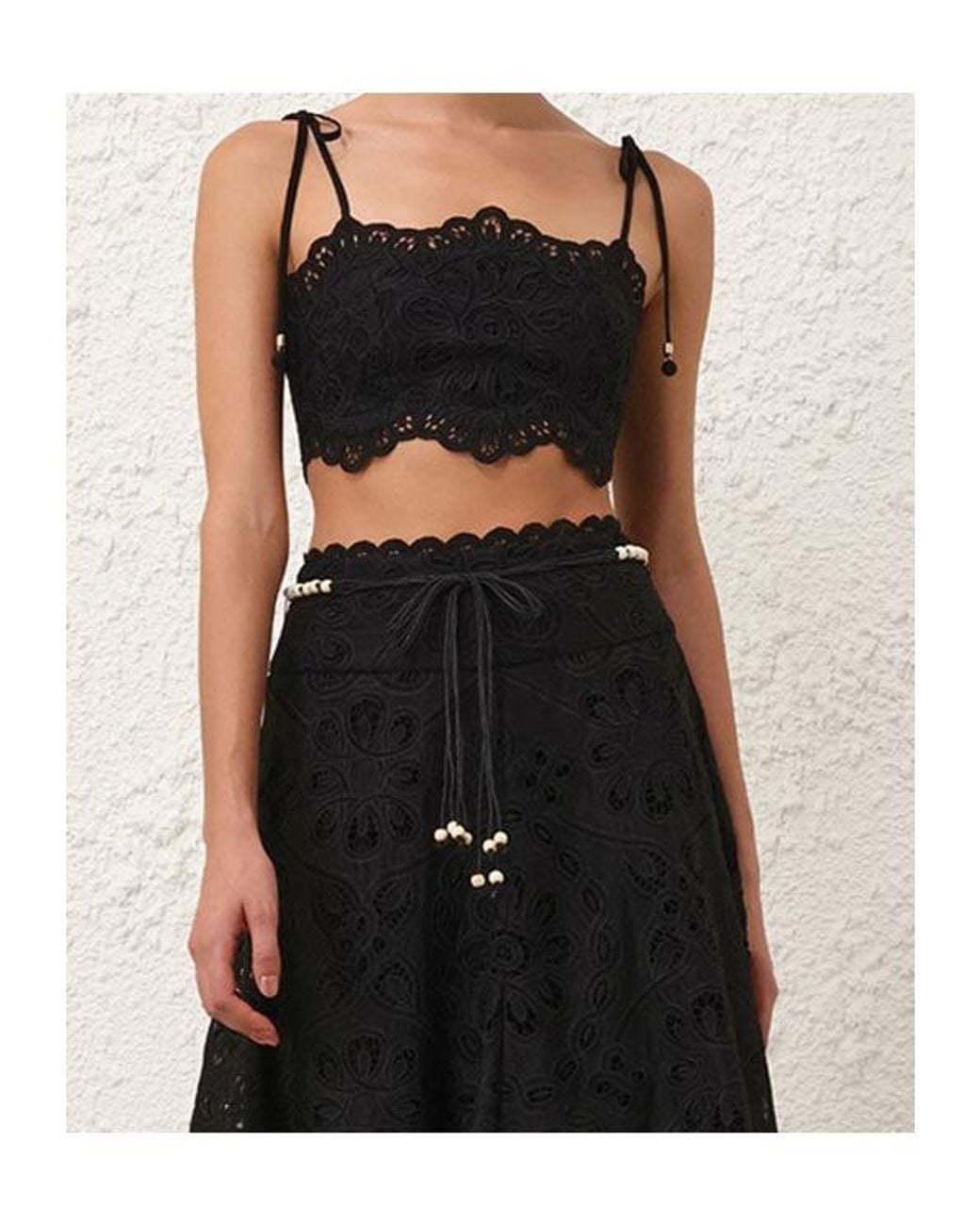 Zimmermann Black Rhiannon Embroidered Bodice