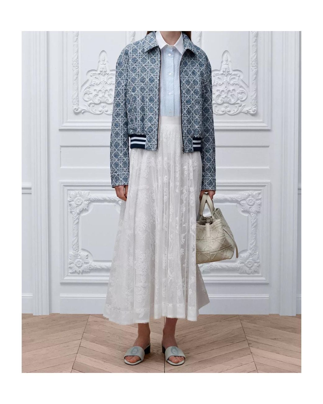 Dior White Mid-Length Flared Skirt