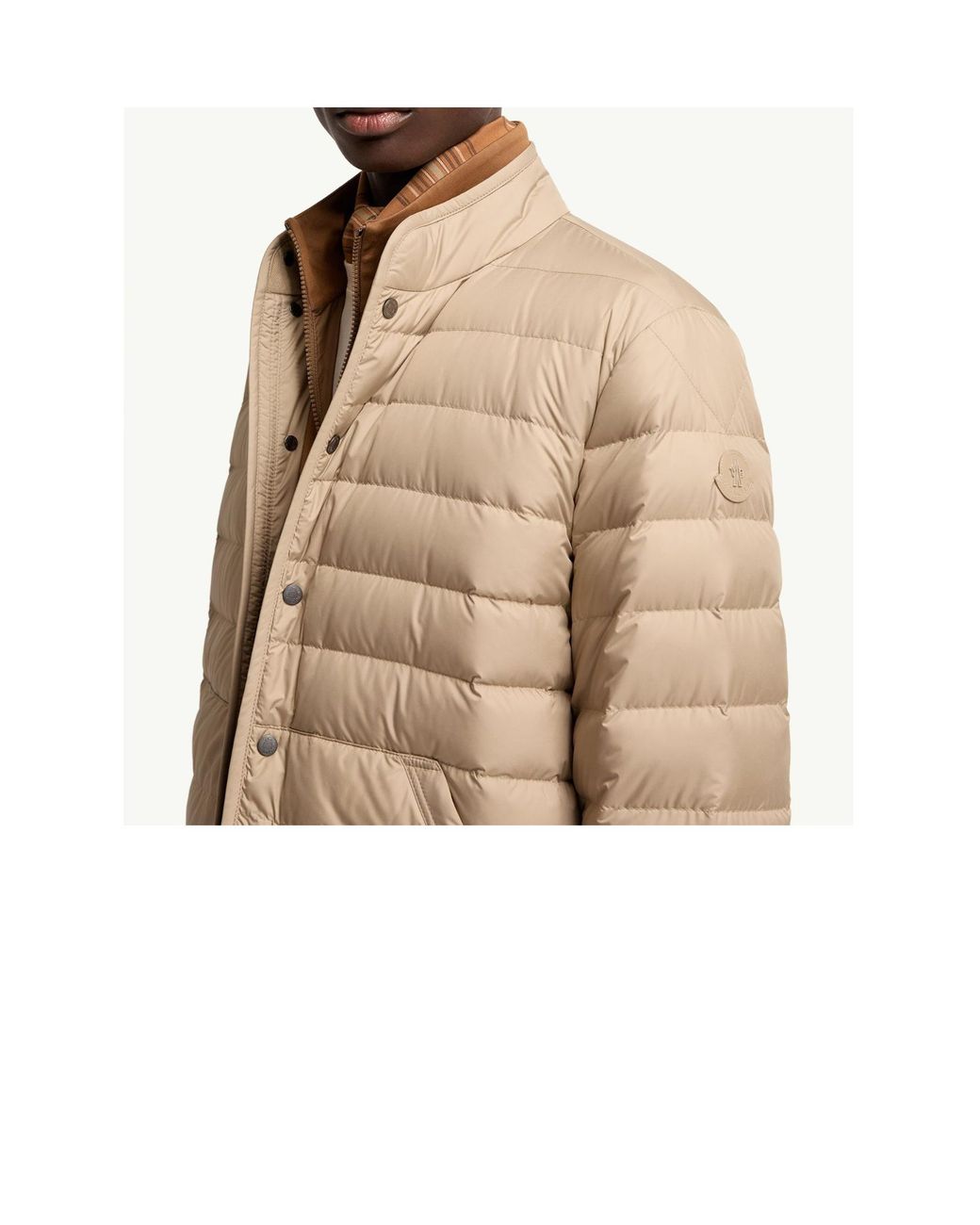 Moncler Natural Clorin Stand-Collar Padded Jacket for men