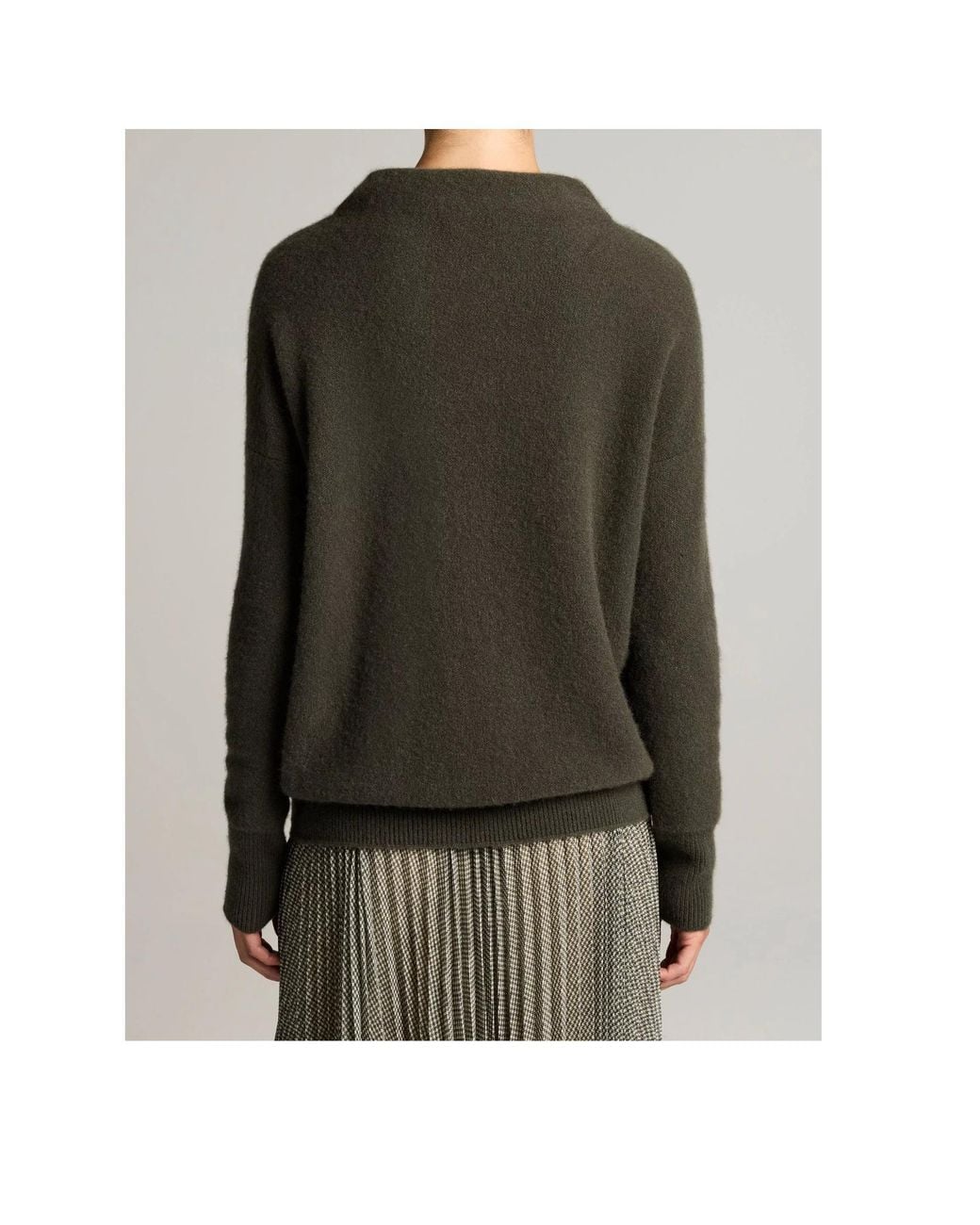 Vince Green Plush Cashmere Funnel-Neck Sweater