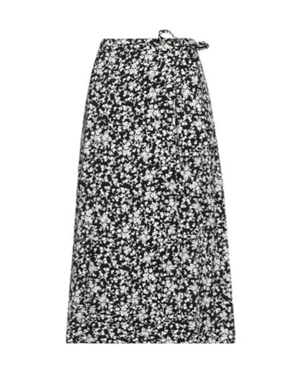 Ganni White Printed Midi Skirt